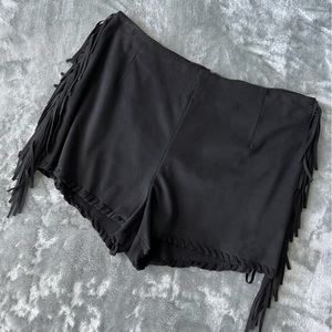 Suede Black Shorts
